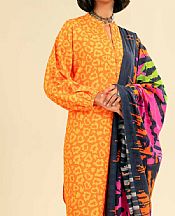 Nishat Orange Lawn Suit- Pakistani Designer Lawn Suits