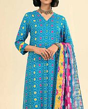 Nishat Turquoise Lawn Suit- Pakistani Designer Lawn Suits
