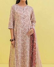 Beige Lawn Suit (2 Pcs)- Pakistani Designer Lawn Dress