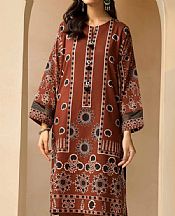 Rust Lawn Suit (2 Pcs)- Pakistani Lawn Dress