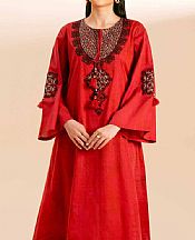 Nishat Red Cambric Suit (2 pcs)- Pakistani Lawn Dress