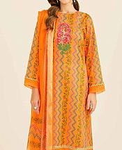 Nishat Orange Lawn Suit- Pakistani Lawn Dress