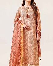 Nishat Peach Lawn Suit- Pakistani Lawn Dress
