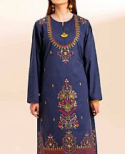 Nishat Navy Blue Cambric Suit (2 pcs)- Pakistani Lawn Dress