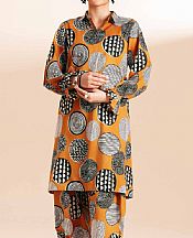 Nishat Black/Butterscotch Lawn Suit (2 pcs)- Pakistani Lawn Dress