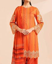 Nishat Safety Orange Lawn Suit (2 pcs)- Pakistani Designer Lawn Suits