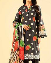 Nishat Black Lawn Suit (2 pcs)- Pakistani Designer Lawn Suits