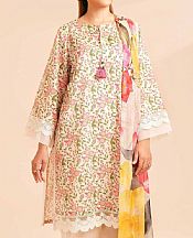 Nishat Ivory Lawn Suit (2 pcs)- Pakistani Designer Lawn Suits