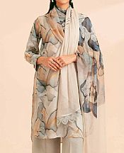 Nishat Beige Lawn Suit (2 pcs)- Pakistani Lawn Dress