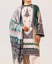 Nishat Green/Ivory Lawn Suit- Pakistani Designer Lawn Suits