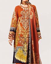 Nishat Rust Lawn Suit- Pakistani Lawn Dress