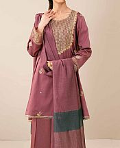 Nishat Dusty Rose Satin Suit- Pakistani Designer Lawn Suits