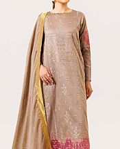 Nishat Light Taupe Satin Suit- Pakistani Lawn Dress