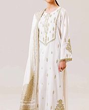 Nishat White Satin Suit- Pakistani Designer Lawn Suits
