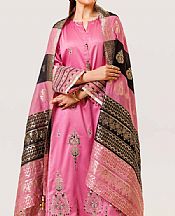 Nishat Pink Satin Suit- Pakistani Designer Lawn Suits