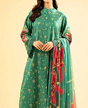 Nishat Emerald Green Lawn Suit- Pakistani Designer Lawn Suits