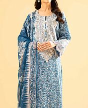 Nishat Blue Lawn Suit- Pakistani Designer Lawn Suits