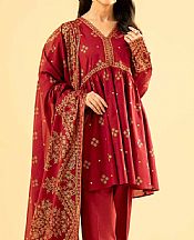 Nishat Crimson Red Lawn Suit- Pakistani Designer Lawn Suits