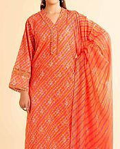 Nishat Burning Orange/Pink Lawn Suit- Pakistani Lawn Dress
