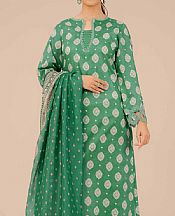 Nishat Dark Spring Green Lawn Suit- Pakistani Designer Lawn Suits