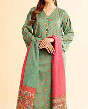 Nishat Dusty Green Lawn Suit- Pakistani Lawn Dress