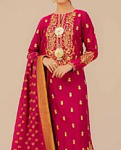 Nishat Vivid Burgundy Banarsi Suit- Pakistani Lawn Dress