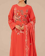 Nishat Corel Red Lawn Suit- Pakistani Lawn Dress