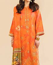 Nishat Safety Orange Cambric Suit- Pakistani Designer Lawn Suits