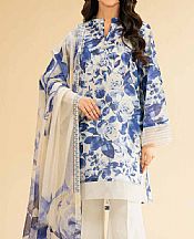 Off White/Blue Lawn Suit (2 pcs)