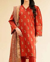 Flame Red Lawn Suit (2 pcs)