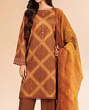 Brown/Faded Orange Lawn Suit (2 pcs)