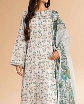 Nishat Off White Lawn Suit (2 pcs)- Pakistani Lawn Dress