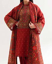Nishat Maroon Lawn Suit (2 pcs)- Pakistani Lawn Dress