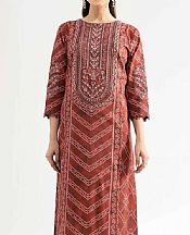 Nishat Pale Carmine Cambric Suit (2 pcs)- Pakistani Designer Lawn Suits