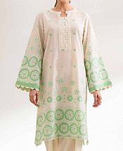 Off White/Light Green Jacquard Suit (2 pcs)