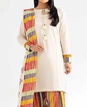 Nishat Off White/Multi Cambric Suit- Pakistani Lawn Dress