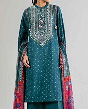 Nishat Teal Lawn Suit (2 pcs)- Pakistani Lawn Dress