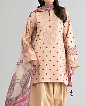 Nishat Peach Lawn Suit (2 pcs)- Pakistani Designer Lawn Suits