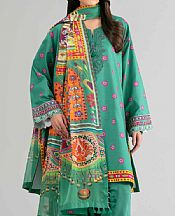 Nishat Sea Green Lawn Suit (2 pcs)- Pakistani Lawn Dress