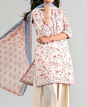 Nishat Off White Lawn Suit (2 pcs)- Pakistani Designer Lawn Suits