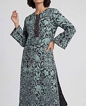 Nishat Black/Summer Green Lawn Suit (2 pcs)- Pakistani Designer Lawn Suits