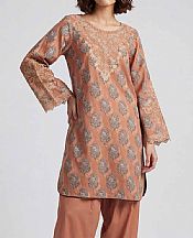 Nishat Peach Lawn Suit (2 pcs)- Pakistani Lawn Dress
