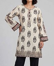 Nishat Off White/Black Lawn Suit (2 pcs)- Pakistani Designer Lawn Suits