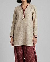 Nishat Beige/Wine Lawn Suit (2 pcs)- Pakistani Lawn Dress