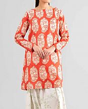 Nishat Orange/Off White Lawn Suit (2 pcs)- Pakistani Lawn Dress