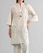 Nishat Off White Lawn Suit (2 pcs)- Pakistani Lawn Dress