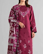 Nishat Light Burgundy Lawn Suit- Pakistani Designer Lawn Suits