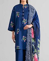 Nishat Blue Lawn Suit- Pakistani Lawn Dress
