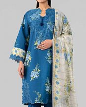 Nishat Denim Blue Lawn Suit- Pakistani Designer Lawn Suits