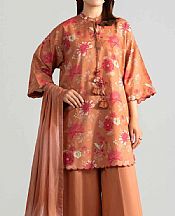 Nishat Peach Lawn Suit- Pakistani Designer Lawn Suits